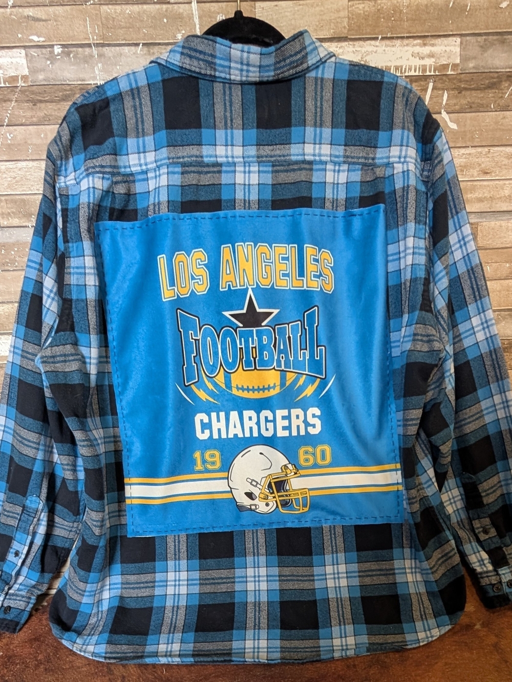 Los Angeles Chargers Upcycled Flannel Shirt